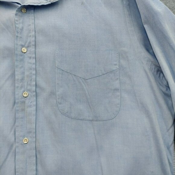 Preswick & Moore Men's Button Down Light Blue Shirt 16/34  Made in Hong Kong - Picture 4 of 12